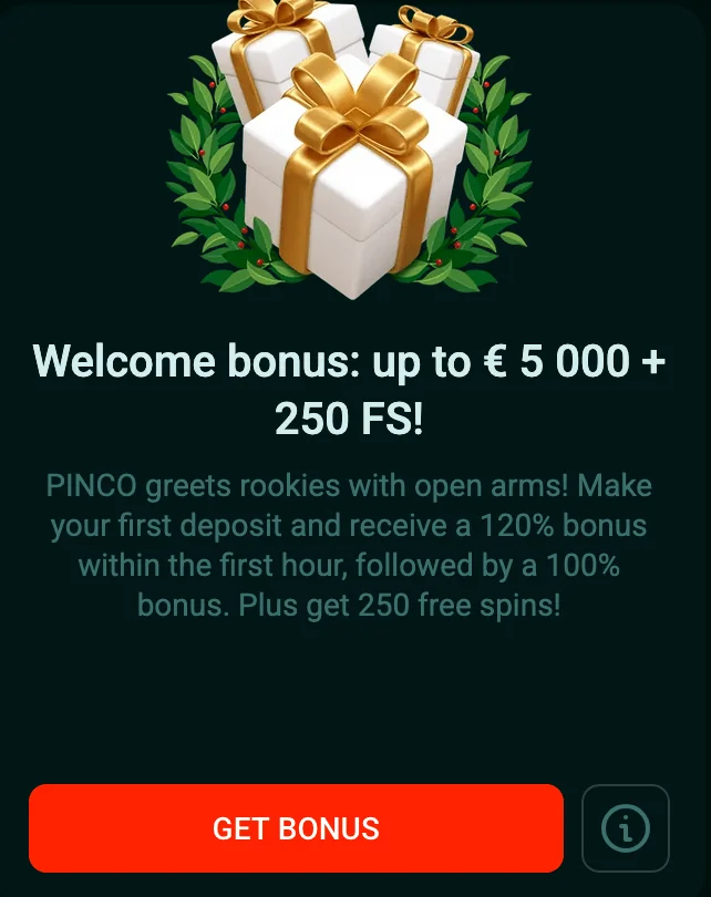 New player Bonus Pinco casino
